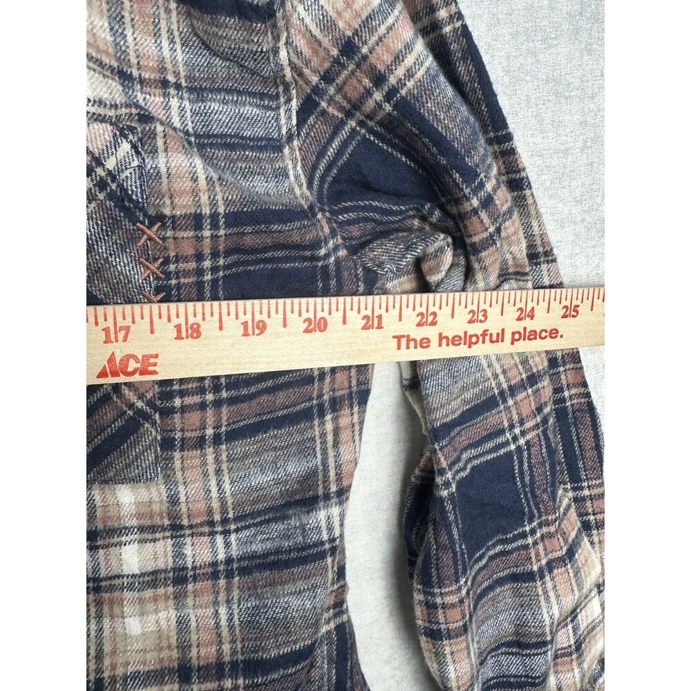 Scotch & Soda Plaid Flannel Womens Crop Slouch Medium Button Up Top Long Sleeve - Picture 4 of 7